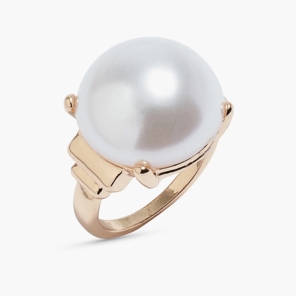 Open Edit Imitation Pearl Deco Statement Ring